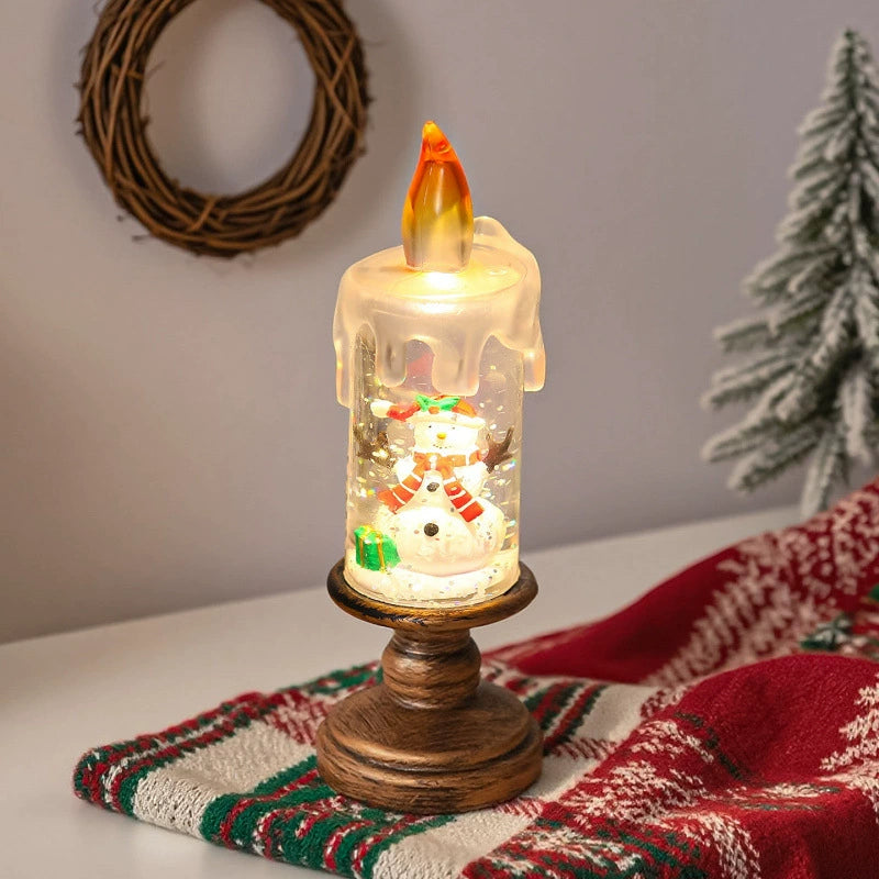 Christmas Decor Candle Snow Globe Lights - Festive Gifts