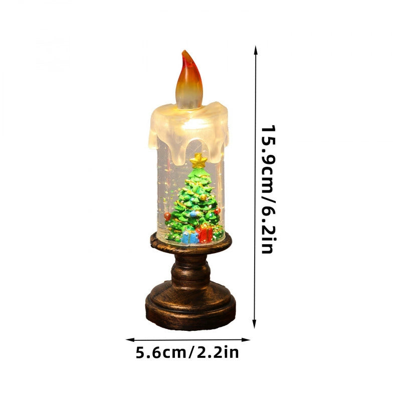Christmas Decor Candle Snow Globe Lights - Festive Gifts
