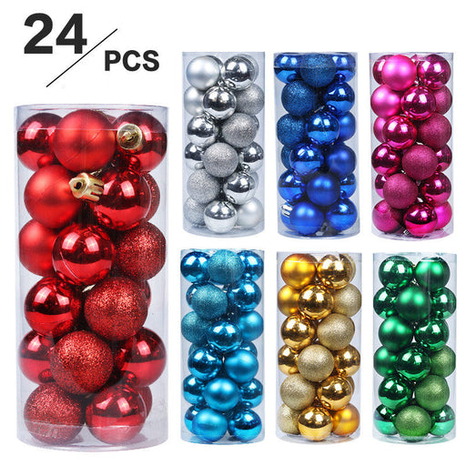24 Pcs Christmas Decoration Balls Shatterproof Ornaments Colorful Holiday Decor Set