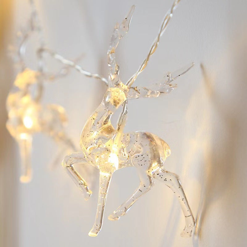 LED Christmas Lights Deer Shape Bulk Set, 10 Pcs, Warm White, Outdoor Decorative String Lights