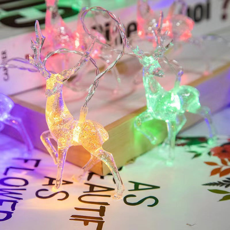 LED Christmas Lights Deer Shape Bulk Set, 10 Pcs, Warm White, Outdoor Decorative String Lights