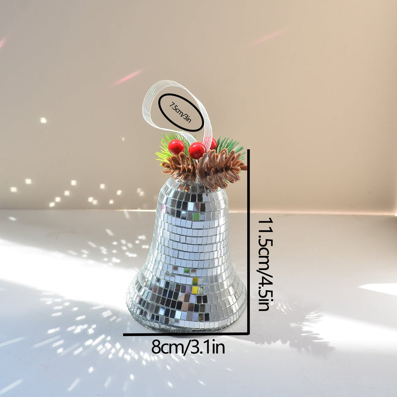 Christmas Disco Bell Ornaments Bulk Set, Groovy Holiday Decorations, Multiple Colors, Durable Plastic