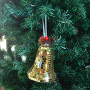 Christmas Disco Bell Ornaments Bulk Set, Groovy Holiday Decorations, Multiple Colors, Durable Plastic