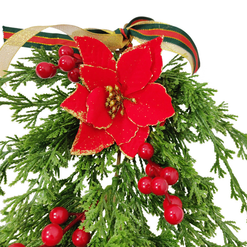 25 Inch Faux Cedar Hanging Vine with Red Berries and Pine Cones, 1 Pc Artificial Garland
