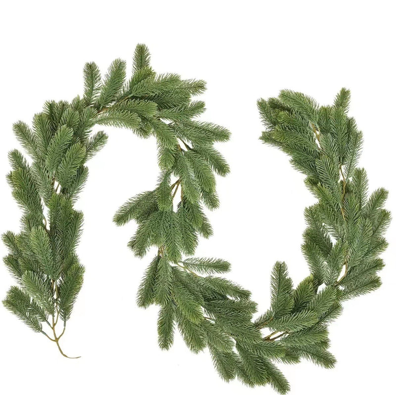 6.5 Ft Artificial Norfolk Pine Garland 6 Pcs Greenery Garland for Table Mantle Wall Indoor Outdoor Christmas Decor
