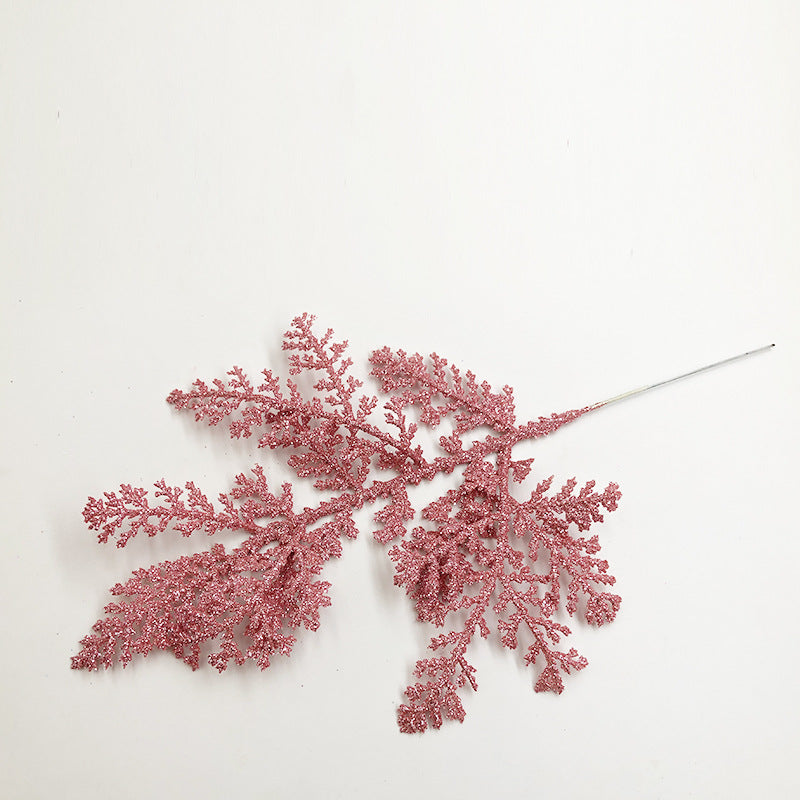 12 Inch 12 Pcs Artificial Pine Needle Twig Picks with Glitter for Christmas Tree Ornaments Fillers