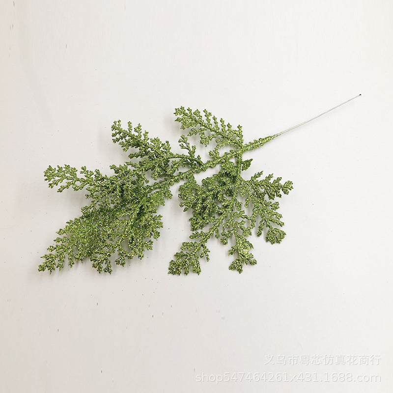 12 Inch 12 Pcs Artificial Pine Needle Twig Picks with Glitter for Christmas Tree Ornaments Fillers
