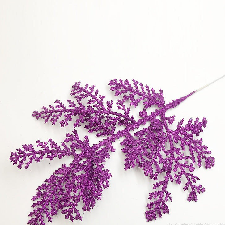 12 Inch 12 Pcs Artificial Pine Needle Twig Picks with Glitter for Christmas Tree Ornaments Fillers