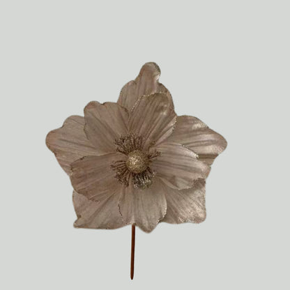 Christmas Glitter Flower Decoration, 12.6×8.7 Inch Sparkly Artificial Flower for Holiday Party & Window Display