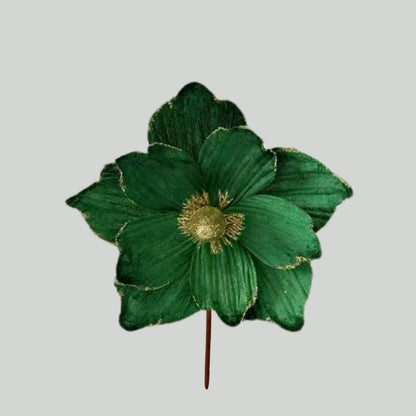 Christmas Glitter Flower Decoration, 12.6×8.7 Inch Sparkly Artificial Flower for Holiday Party & Window Display