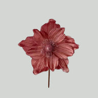 Christmas Glitter Flower Decoration, 12.6×8.7 Inch Sparkly Artificial Flower for Holiday Party & Window Display