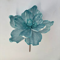 Christmas Glitter Flower Decoration, 12.6×8.7 Inch Sparkly Artificial Flower for Holiday Party & Window Display