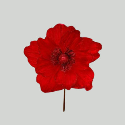 Christmas Glitter Flower Decoration, 12.6×8.7 Inch Sparkly Artificial Flower for Holiday Party & Window Display