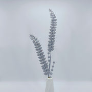 30 Inch Extra Long Glitter Leaf Stems Branches with Holly Berry, Bulk Artificial Floral Stems