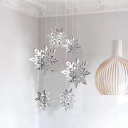 3D Iridescent Christmas Hanging Snowflake Decorations Bulk Wholesale Set