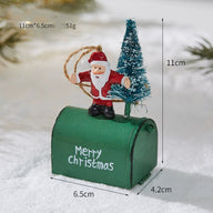 Christmas Iron Mailbox Decor (4.3”) - Santa/Snowman/Moose Holiday Tabletop & Window Display
