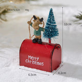 Christmas Iron Mailbox Decor (4.3”) - Santa/Snowman/Moose Holiday Tabletop & Window Display