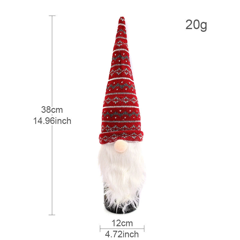 Christmas Knitted Gnome Wine Bottle Covers - Table Decor