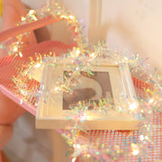 9.8FT Pre-lit Christmas Tinsel Garland, Shiny Twist, Bulk Hanging Decoration