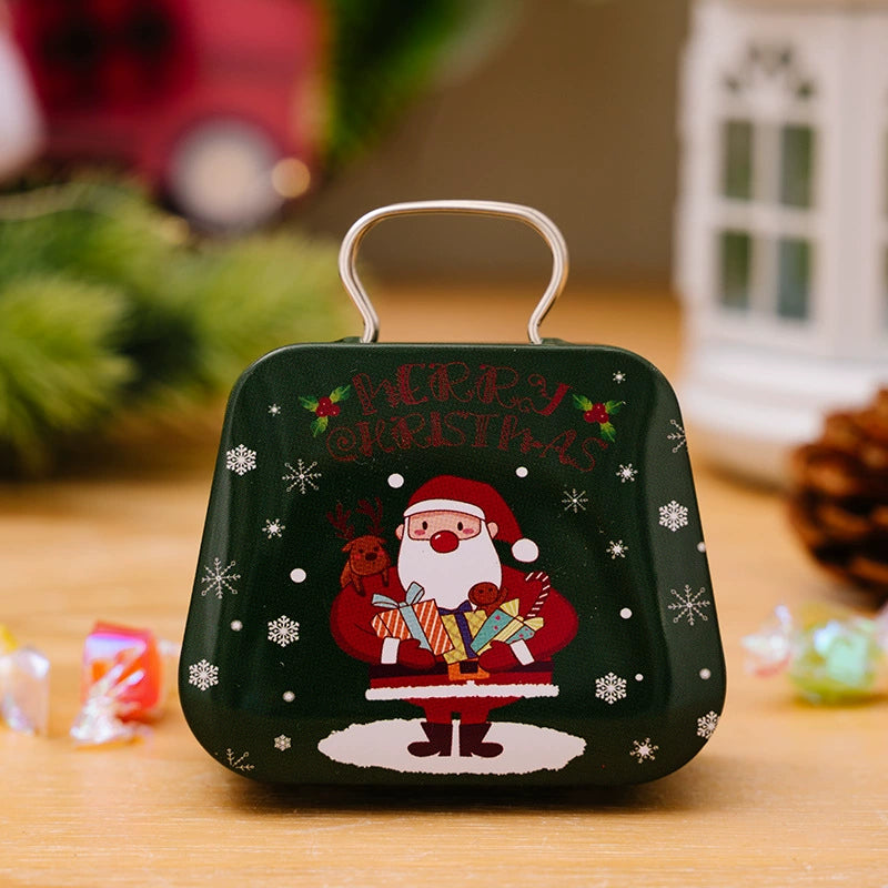 Christmas Mini Tin Handbag Candy Boxes - Holiday Kids Gift Party Favors