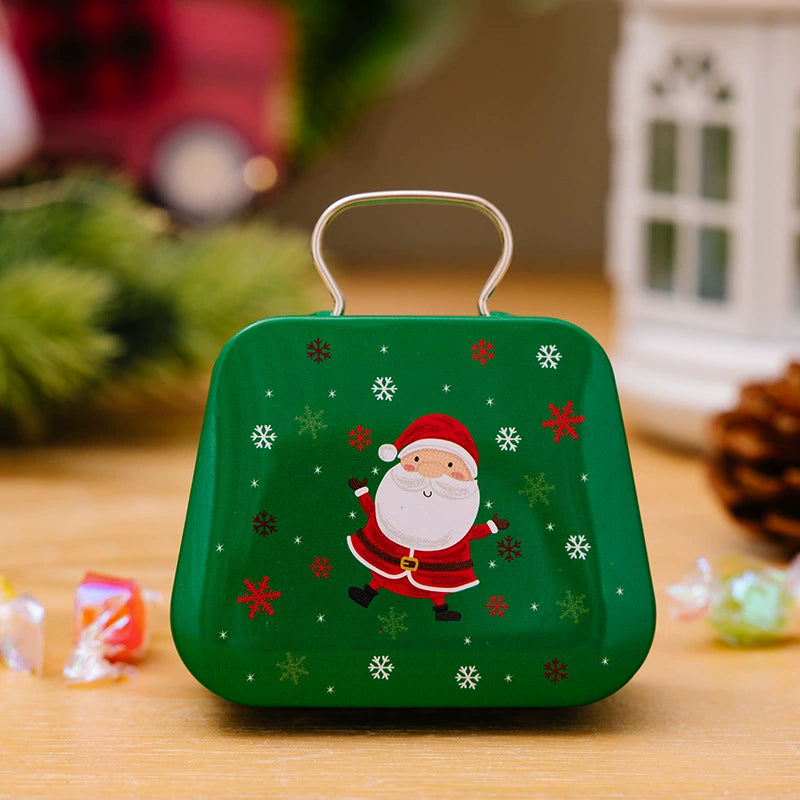 Christmas Mini Tin Handbag Candy Boxes - Holiday Kids Gift Party Favors