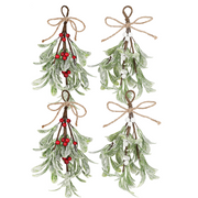 4 Pcs Artificial Christmas Mistletoe Hanging Ornaments Bulk Decor