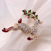 6 Pcs Christmas Napkin Ring Holders Set – Holiday Table Decor, Bulk Pack