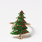 6 Pcs Christmas Napkin Ring Holders Set – Holiday Table Decor, Bulk Pack