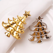 6 Pcs Christmas Napkin Ring Holders Set – Holiday Table Decor, Bulk Pack