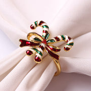 6 Pcs Christmas Napkin Ring Holders Set – Holiday Table Decor, Bulk Pack