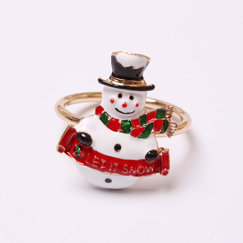 6 Pcs Christmas Napkin Ring Holders Set – Holiday Table Decor, Bulk Pack