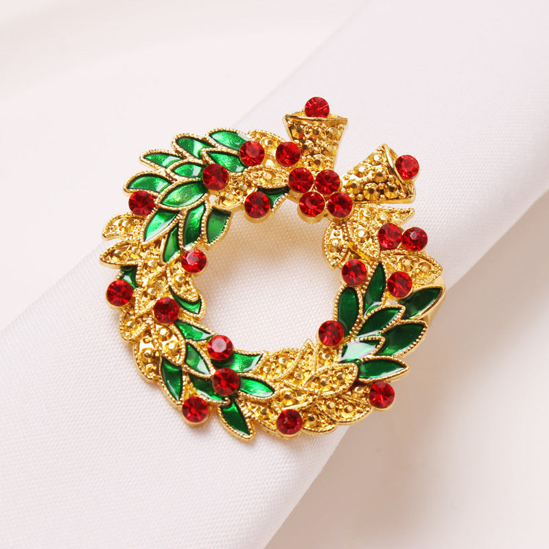 6 Pcs Christmas Napkin Ring Holders Set – Holiday Table Decor, Bulk Pack