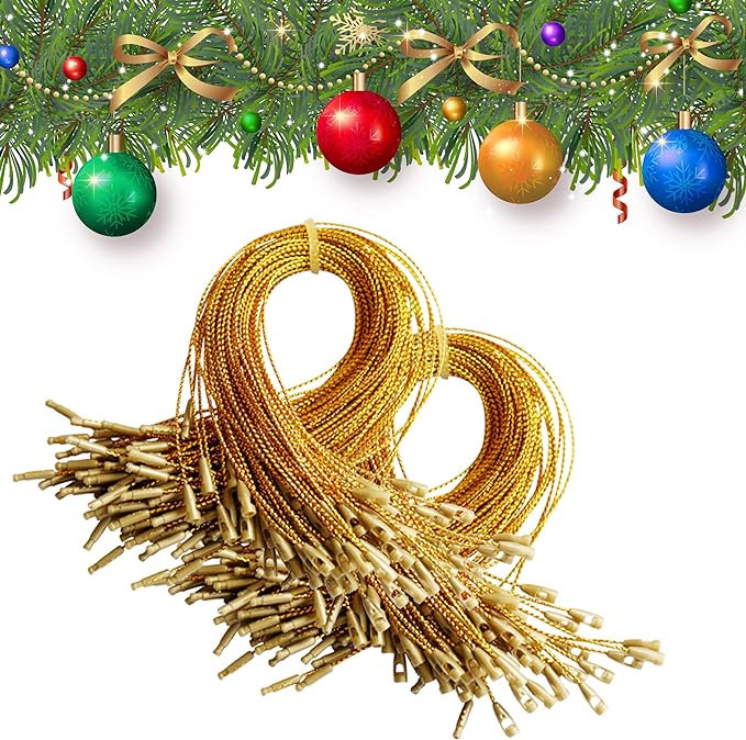 200 Pcs Christmas Ornament Hooks Hangers String for Hanging Decorations