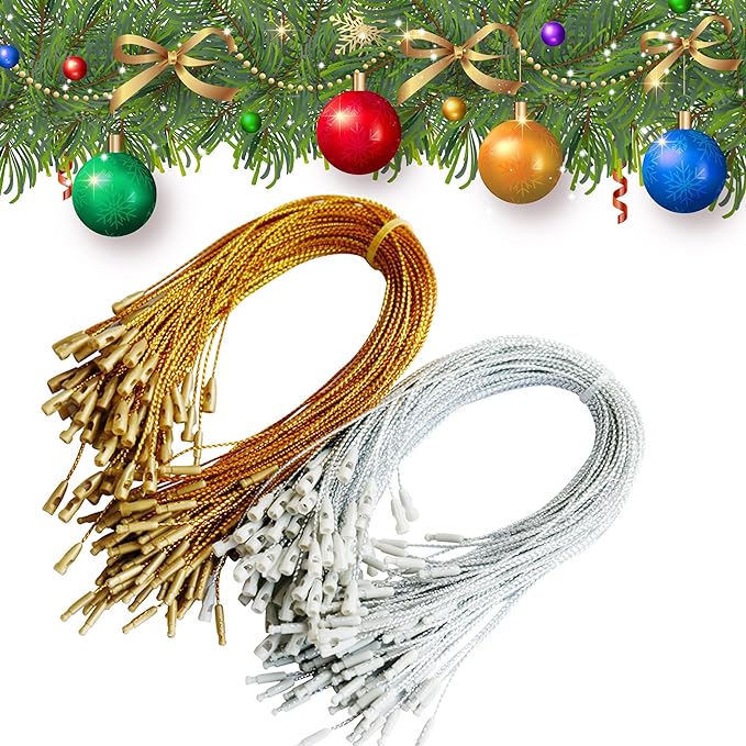 200 Pcs Christmas Ornament Hooks Hangers String for Hanging Decorations