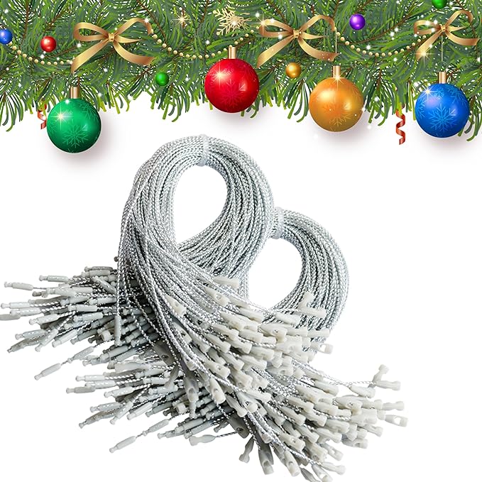 200 Pcs Christmas Ornament Hooks Hangers String for Hanging Decorations