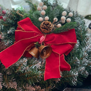 Velvet Christmas Ornament Bows, 12 Pcs Hanging Decorations, Red Artificial Velvet