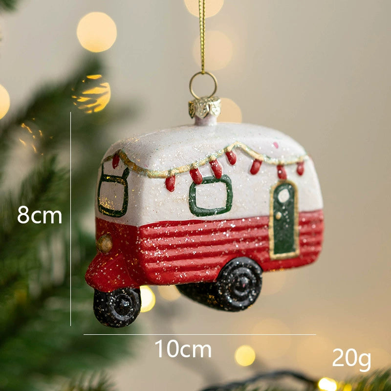 Christmas Painted Shaped Ball Ornaments - Cute Tree Decor & Gift Bag Hangers