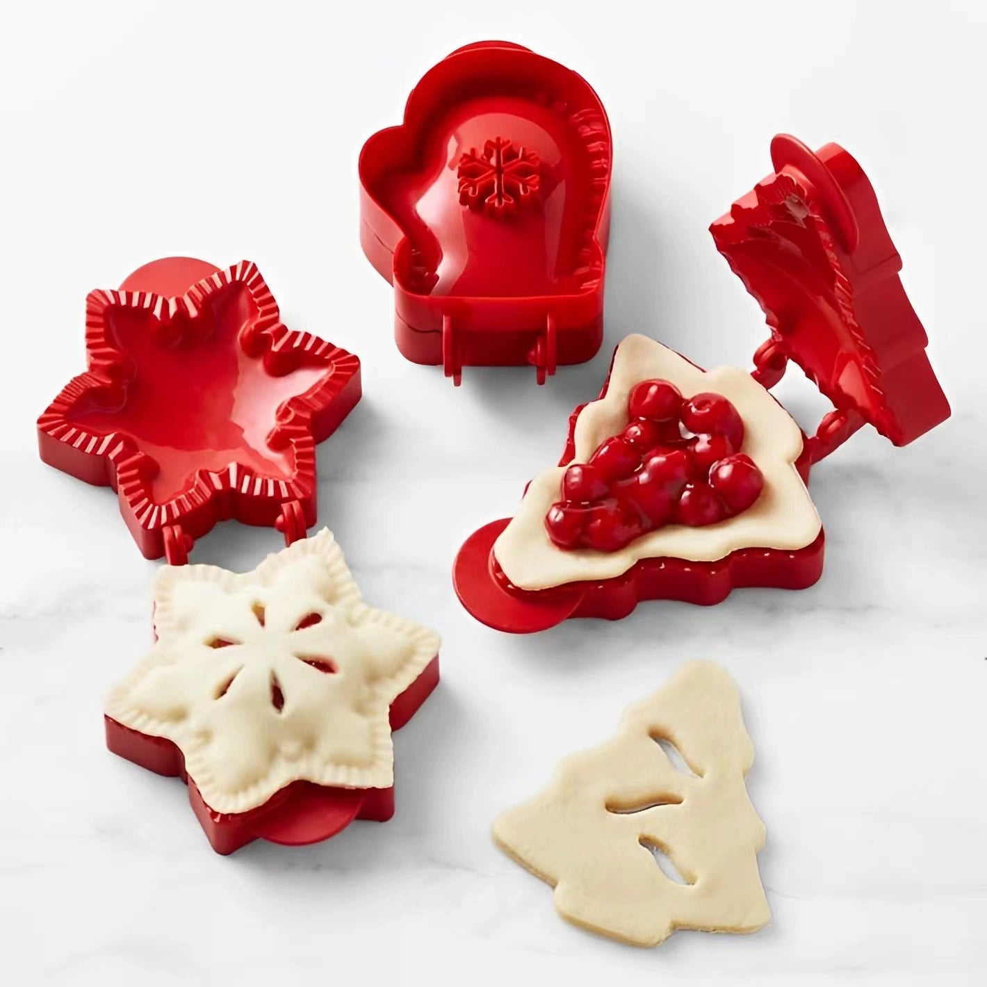 Christmas Pie & Cookie Molds Set - Holiday Shapes for Apple Pie, Cookies & Baking Decor