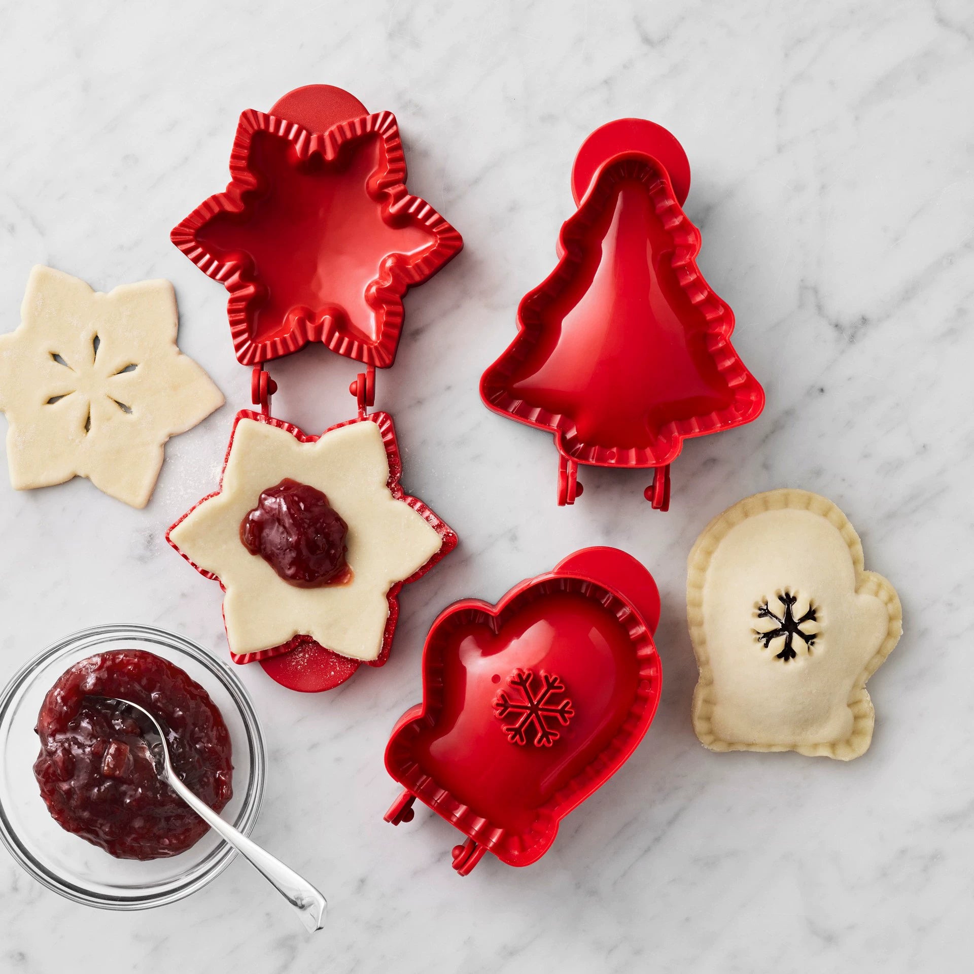 Christmas Pie & Cookie Molds Set - Holiday Shapes for Apple Pie, Cookies & Baking Decor