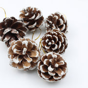 60 Pcs Artificial Snow Pine Cones Christmas Decorations for Tree Garland Wreath Winter Holidays