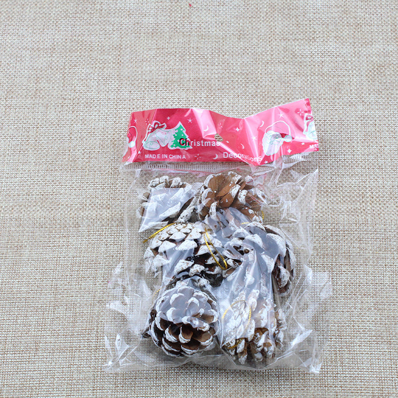 60 Pcs Artificial Snow Pine Cones Christmas Decorations for Tree Garland Wreath Winter Holidays