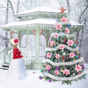 36 Pcs Artificial Christmas Poinsettia Flowers Glitter Hanging Ornaments for Tree Decoration