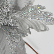 500 Pcs Artificial Glitter Christmas Poinsettia Stems Flowers Bulk Holiday Decorations
