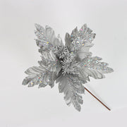 500 Pcs Artificial Glitter Christmas Poinsettia Stems Flowers Bulk Holiday Decorations