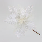 500 Pcs Artificial Glitter Christmas Poinsettia Stems Flowers Bulk Holiday Decorations