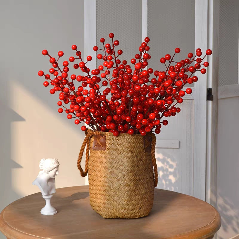 16 Inch Artificial Red Berry Picks Spray Stems 16 Pcs Christmas Decoration