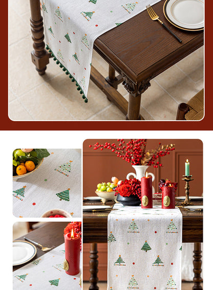 Christmas Retro Table Runner 13.78 x 118 Inch Festive Long Tablecloth