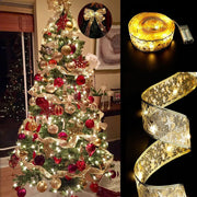 100 LED Mini Ribbon String Lights 32FT Warm White Bulk Christmas Decoration