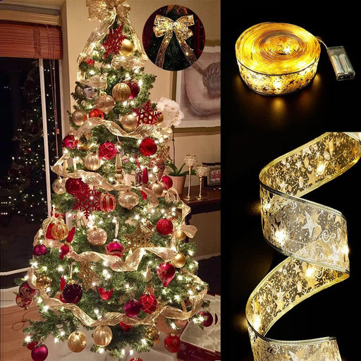 100 LED Mini Ribbon String Lights 32FT Warm White Bulk Christmas Decoration
