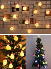 LED Christmas Lights Santa and Snowman Shapes Bulk Set, Holiday Decorative String Lights